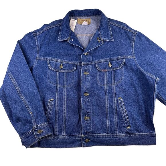 VTG Deadstock Men's Denim Riders Jean Jacket Stone Wash Size XXL Made in USA